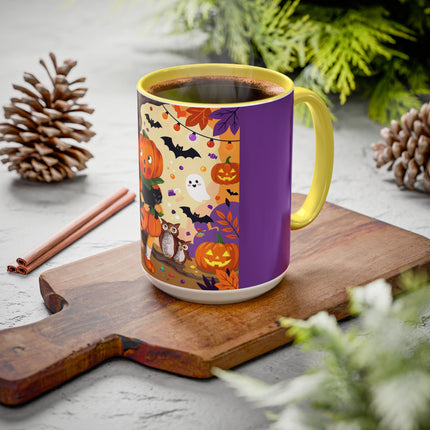 🎃🐈‍⬛ The Pumpkin Child’s Halloween Parade Colorful Mug – Whimsical Storybook Charm