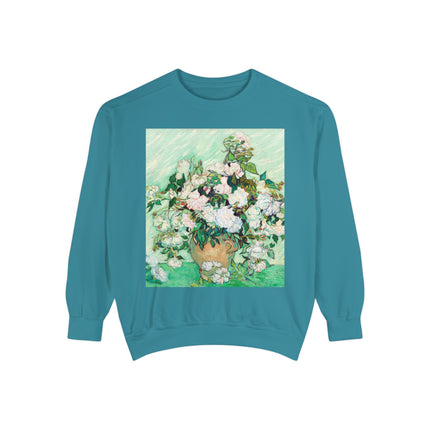 Roses by Vincent Van Gogh Unisex Garment-Dyed Sweatshirt