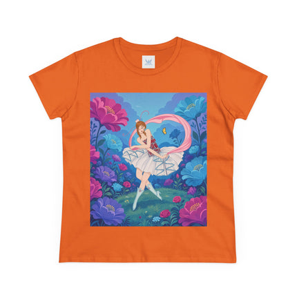 🦋🌸 The Butterfly Garden Ballet Cotton Tee – Art Deco Floral Whimsy
