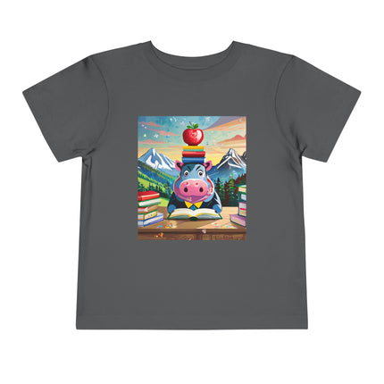 Hippos Hit the Books Toddler Short Sleeve Tee