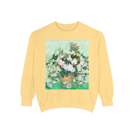 Roses by Vincent Van Gogh Unisex Garment-Dyed Sweatshirt