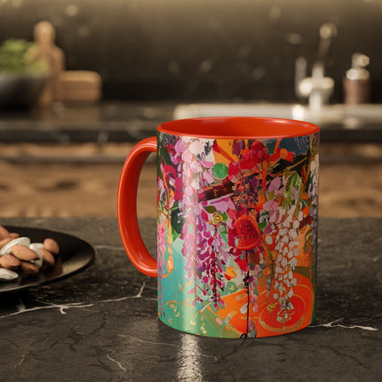 Golden Wisteria Elegance Colorful Mugs (11oz, 15oz)