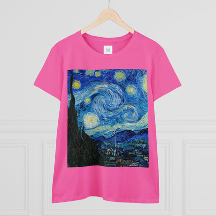 The Starry Night by Vincent Van Gogh Women's Midweight Cotton Tee