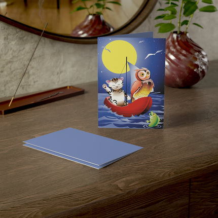 Embarking on a Moonlit Journey Greeting Cards (1, 10, 30, and 50pcs)