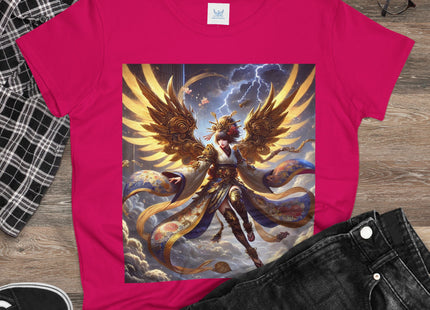 Valkyrie Descending Through Storm Women's Midweight Cotton Tee