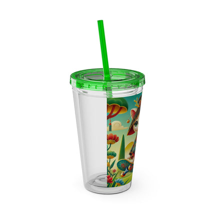 Dragon Dance on Wheels Sunsplash Tumbler with Straw, 16oz
