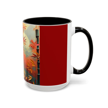 Red Panda at an Autumn Bamboo Grove Colorful Mugs (11oz, 15oz)