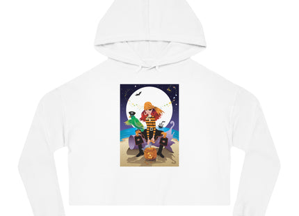 Moonlit Pirate Halloween Women’s Cropped Hooded Sweatshirt