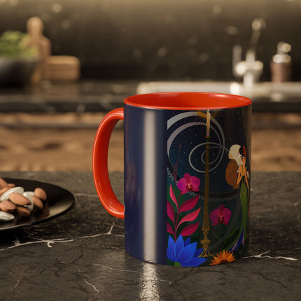 The Lady Of The Starlit Candles Colorful Mugs – Art Deco Theatrical Romance