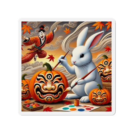 Halloween Rabbit’s Kabuki Jack-o’-Lanterns Die-Cut Magnets (4 Sizes)