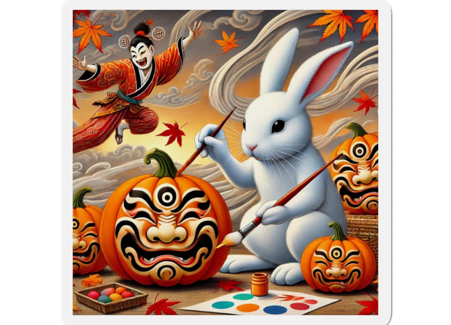 Halloween Rabbit’s Kabuki Jack-o’-Lanterns Die-Cut Magnets (4 Sizes)