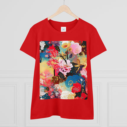 Women's Ethereal Irises Print Midweight Cotton Tee