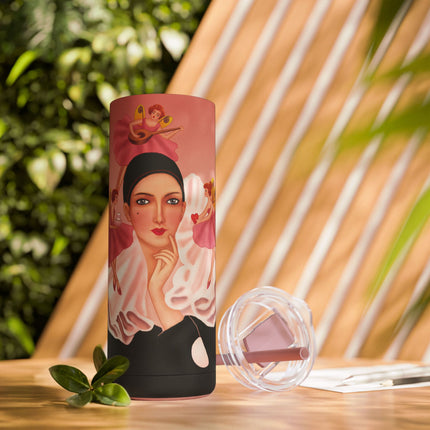 Pierrot & Fairies Dressed in Pink by Sofia Chiostri Skinny Matte Tumbler, 20oz