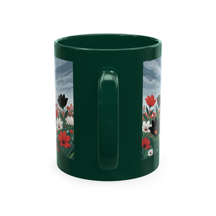 🌺☔ The Lady In The Stormy Flower Garden Ceramic Mug – Art Deco Fashion Elegance