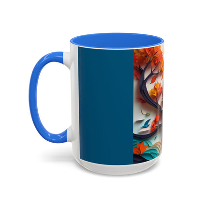 Owl at an Autumn Park Colorful Mugs (11oz, 15oz)
