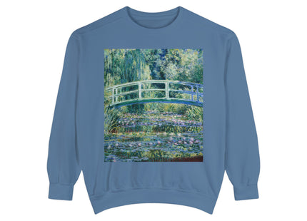 Water Lilies and Japanese Bridge by Claude Monet Unisex Garment-Dyed Sweatshirt