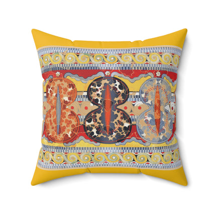 Reproduction of the Shield Frieze by Emile Gilliéron Spun Polyester Square Pillow