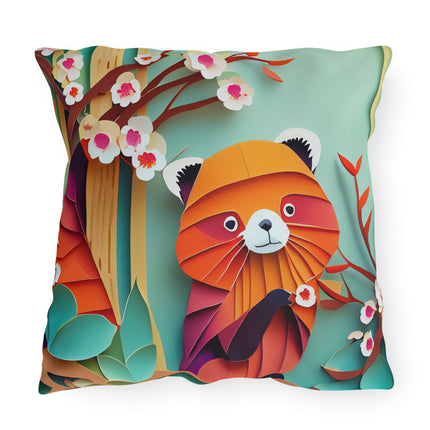 A Playful Red Panda Outdoor Pillows