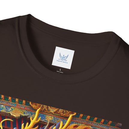 Tibetan Dragon Over Kabuki Duel Softstyle T-Shirt