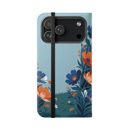 🌺🎩 The Lady Of The Grand Flower Garden Flip Case – Art Deco Floral Fantasy