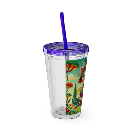 Dragon Dance on Wheels Sunsplash Tumbler with Straw, 16oz