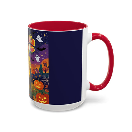 🎃🐈‍⬛ The Pumpkin Moon Embrace Colorful Mug – Whimsical Halloween Charm