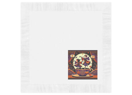 Theatrical Halloween Kabuki Mice White Coined Napkins