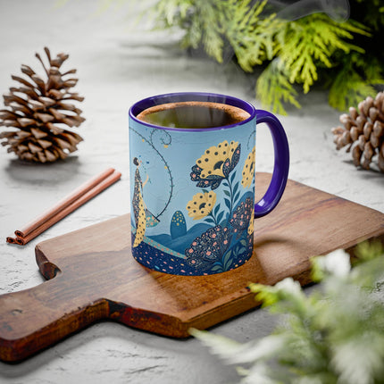 🌼🦋 The Enchanted Butterfly Garden Promenade Colorful Mug – Art Deco Floral Whimsy