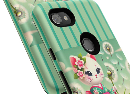 Geisha Kitten and the Dandelion Phone Cases