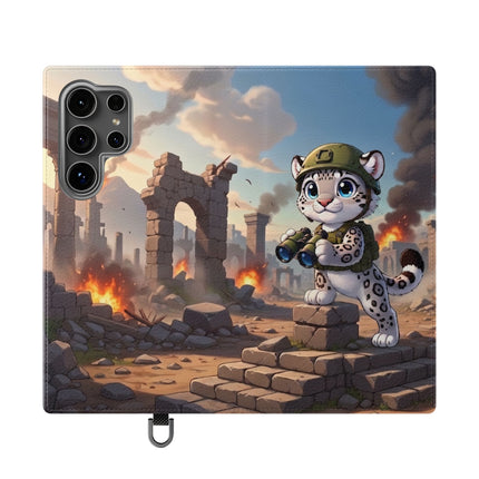 🐆🔭 The Snow Leopard Lookout Flip Case – Adventure, Curiosity & Fearless Style