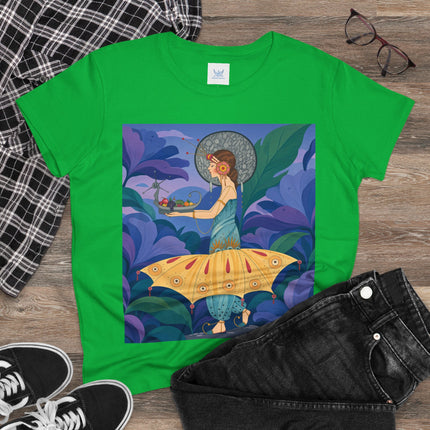 🦋🌿 The Butterfly Garden Offering Cotton Tee – Art Deco Botanical Fantasy