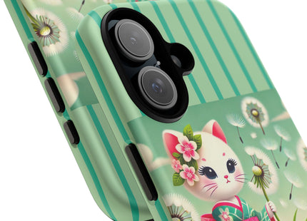 Geisha Kitten and the Dandelion Phone Cases