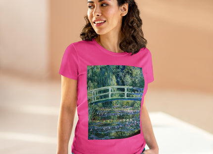 Water Lilies and Japanese Bridge by Claude Monet Women's Midweight Cotton Tee
