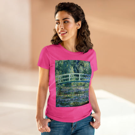 Water Lilies and Japanese Bridge by Claude Monet Women's Midweight Cotton Tee