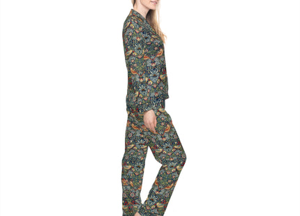 Strawberry Thief by William Morris Women's Satin Pajamas (AOP)