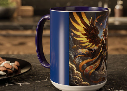 Valkyrie Descending Through Storm Colorful Mugs (11oz, 15oz)
