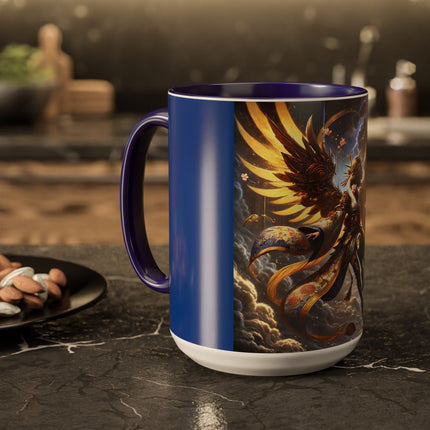 Valkyrie Descending Through Storm Colorful Mugs (11oz, 15oz)