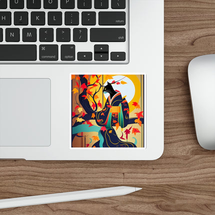 Black Cat in Kimono Die-Cut Stickers (5 Sizes)