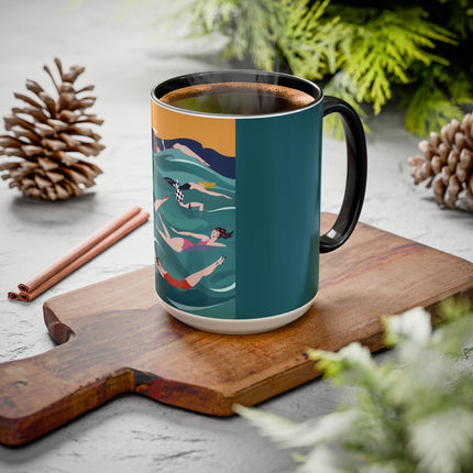 Summer Splash Colorful Mugs – Retro Beach Joy & Carefree Summer Vibes