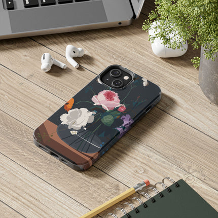 🌹🖤 The Midnight Rose Garden Phone Case – Art Deco Floral Elegance