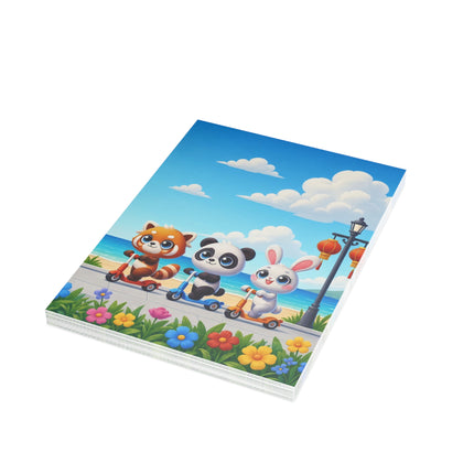 🐉🛴 The Dragon Day At The Seaside Greeting Card – Whimsical Animal Adventure