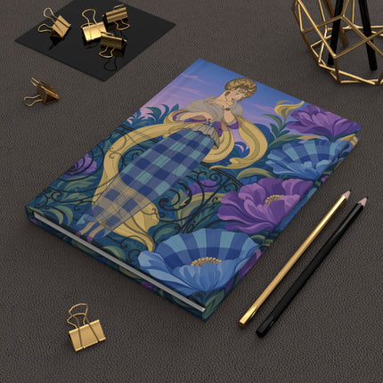 💜💙 The Enchanted Twilight Garden Hardcover Journal – Art Deco Floral Elegance