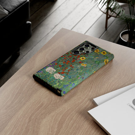 Farm Garden with Sunflowers by Gustav Klimt Phone Cases