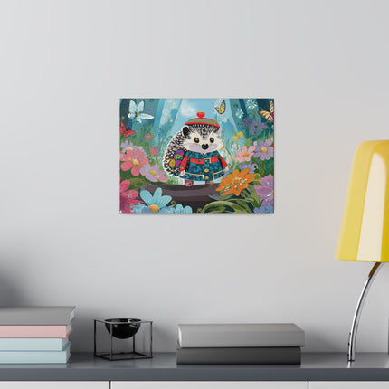 Cute Hedgehog Matte Canvas, Stretched, 0.75"