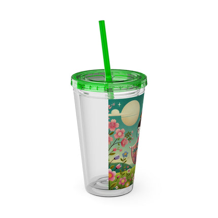 Geisha Fairy and the Hummingbird Blossom Sunsplash Tumbler with Straw, 16oz