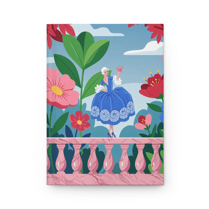 🌸💙 The Lady Of The Blue Garden Terrace Hardcover Journal – Art Deco Floral Elegance