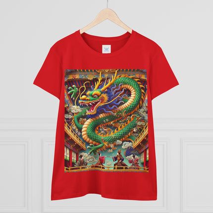 Tibetan Dragon Over Kabuki Duel Cotton Tee