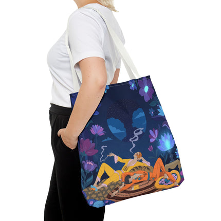 🌙🌺 The Midnight Garden Dreamers Tote Bag – Art Deco Nocturne