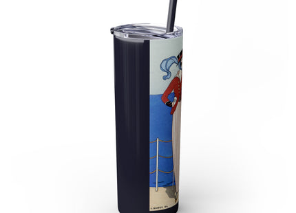 Costume de Yacht by George Barbier Skinny Tumbler with Straw, 20oz