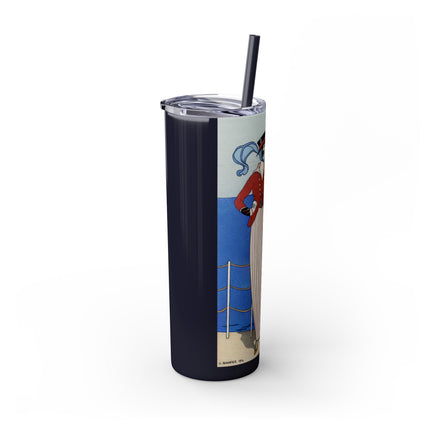 Costume de Yacht by George Barbier Skinny Tumbler with Straw, 20oz